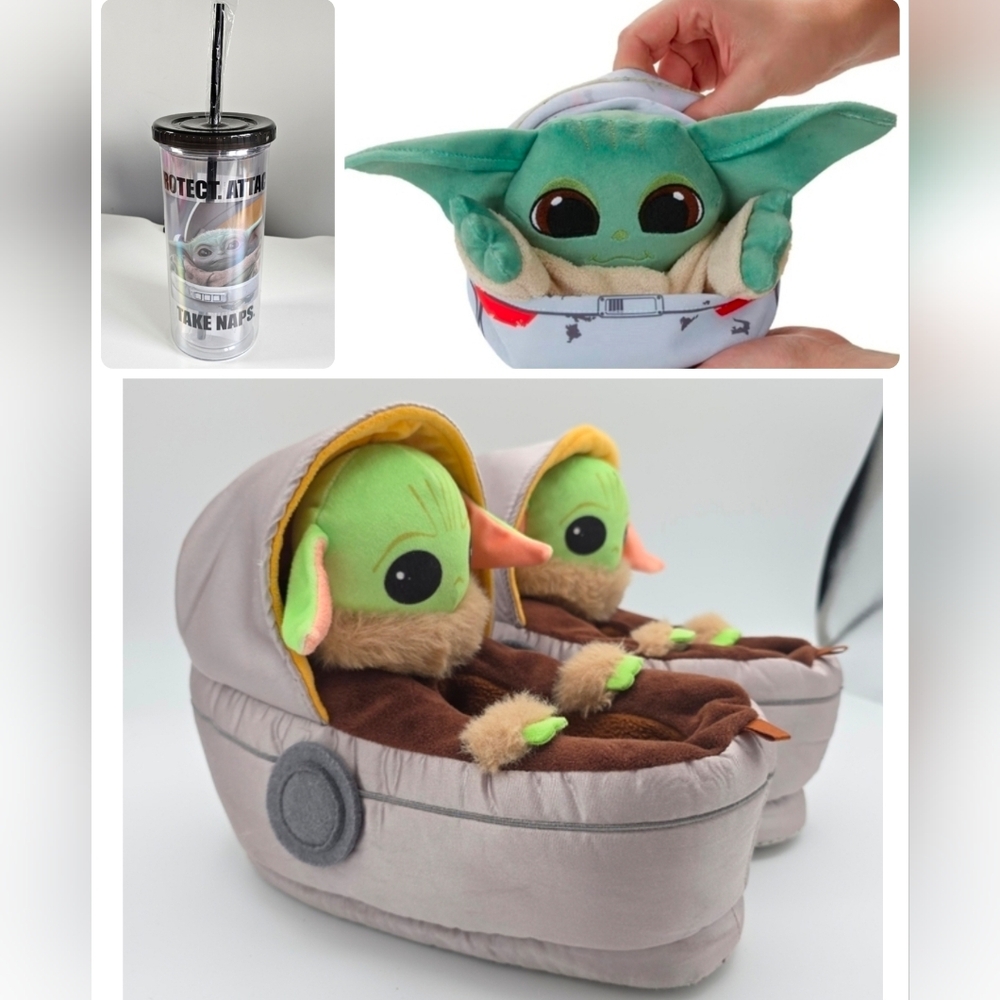 Star Wars GAP Slippers Kids Small, Plush Stuffie & Tumbler SET